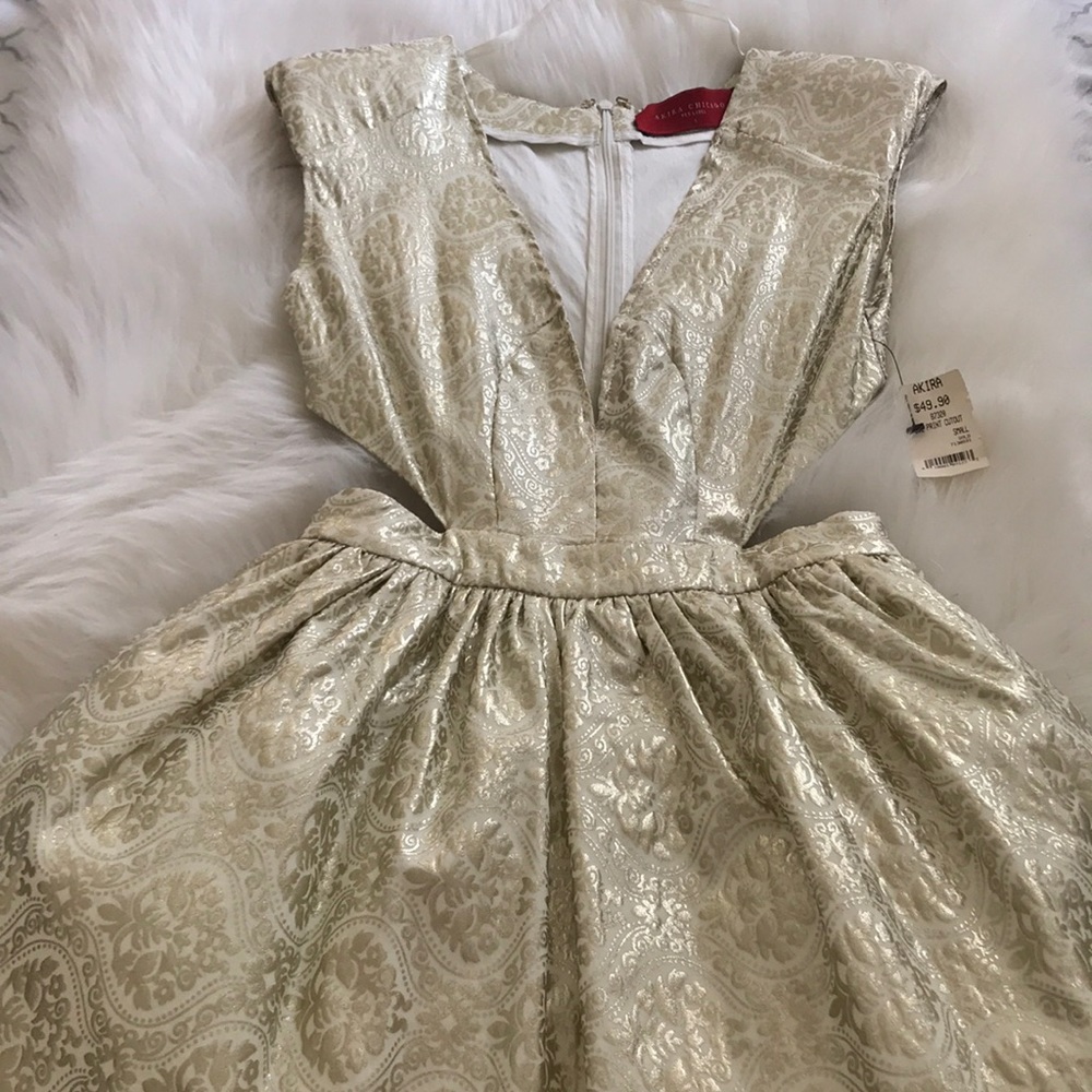 Akira Chicago red label small gold foil dress - Picture 3 of 3